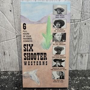 Six Shooter Westerns VHS 6 Full Hours of Your Favorite Cowboys Western  Movie